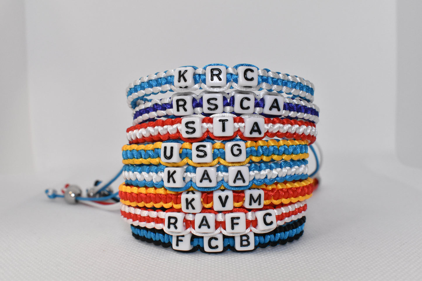 Belgische voetbalclub armband clubkleuren afkorting RAFC RSCA STA USG KAA KVM KRC FCB supporter