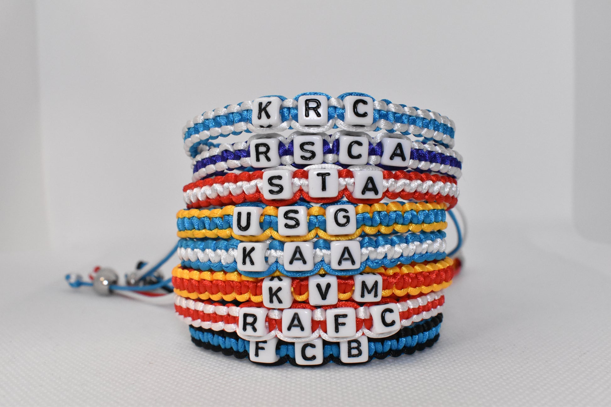 Belgische voetbalclub armband clubkleuren afkorting RAFC RSCA STA USG KAA KVM KRC FCB supporter