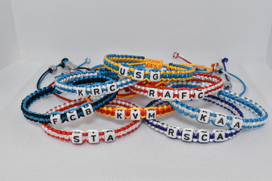 Belgische voetbalclub armband clubkleuren afkorting RAFC RSCA STA USG KAA KVM KRC FCB